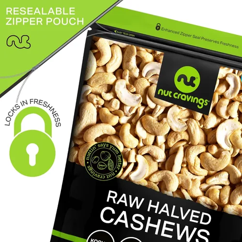 Miniatura 5 de Nut Cravings - Mitades y piezas de anacardo crudo, sin sal, sin cáscara, superiores a orgánicas (48 onzas - 3 libras) Nueces a granel empaquetadas