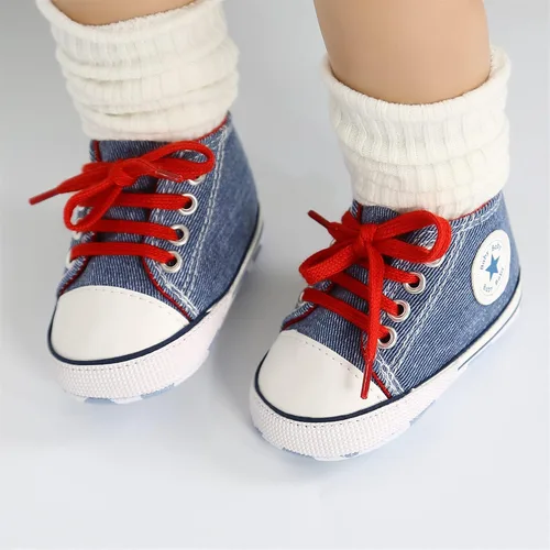 Miniatura 100 de KIDSUN zapatos deportivos altos hasta el tobillo para bebés, niños y niñas con suela antideslizante, suaves, para recién nacidos, zapatos