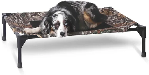 Miniatura 15 de K&H PET PRODUCTS - Cuna elevada para mascotas con centro de malla, varios tamaños Malla Chocolate/Negro