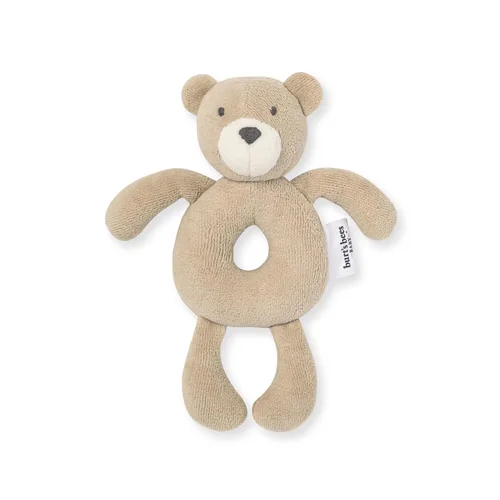 Burt's Bees Baby Sonajero Unisex para Bebé, Peluche Sensorial de Animales de Guardería Hecho con Carcasa de Algodón 100% Orgánico y Relleno de