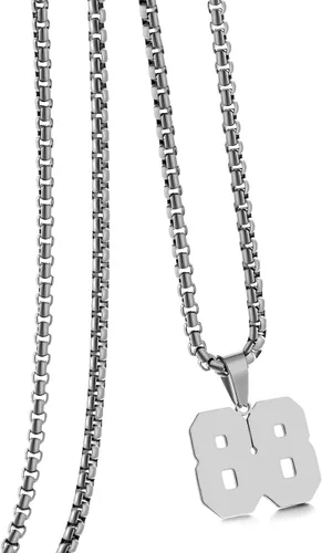 Miniatura 181 de Collar de Número Dorado para Hombre, Cadena de Acero Inoxidable con Colgante de Número para Atletas, Joyería Deportiva Personalizada para Niños