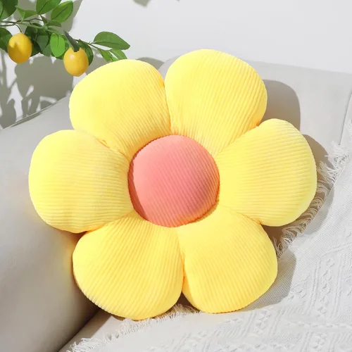 Miniatura 18 de Almohada en forma de flor rosa, cojín de suelo de 13.7 pulgadas, cojín de flor para sofá, sofá cama, almohada suave de margarita, cojín decorativo