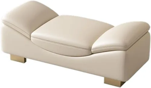 Miniatura 7 de LSLYTQ - Banco de dormitorio para el extremo de la cama, banco de entrada interior con patas de metal, banco otomano acolchado para sala de estar