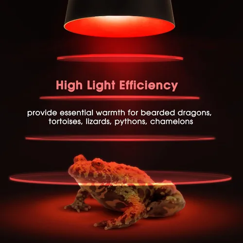 Miniatura 4 de Briignite Lámpara de calor de reptil roja, bombilla de calor G9 de 50 W y lámpara de cúpula para reptiles, reflector de aluminio, lámpara de calor