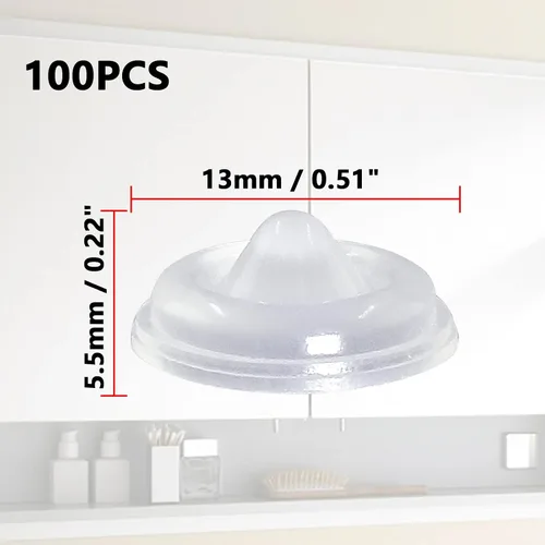 Miniatura 2 de Bivethoi Almohadillas de amortiguación de sonido – 100 piezas – Parachoques autoadhesivos transparentes en forma de puntos circulares para puertas