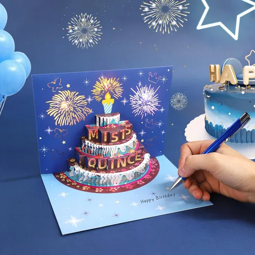 Miniatura 6 de Rotel Tarjeta de quinceañera, luz de pastel emergente y música, tarjeta de feliz cumpleaños 15 para regalos de quinceañera, tarjetas
