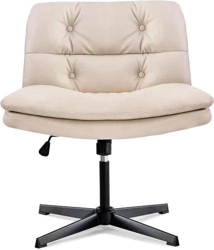 Miniatura 8 de Criss Cross Chair No Wheel Saucer Gaming Armless Swivel Vanity Chair Ergonomic Cross Legged Home Office Computer Chair for Home Living Room Bedroom
