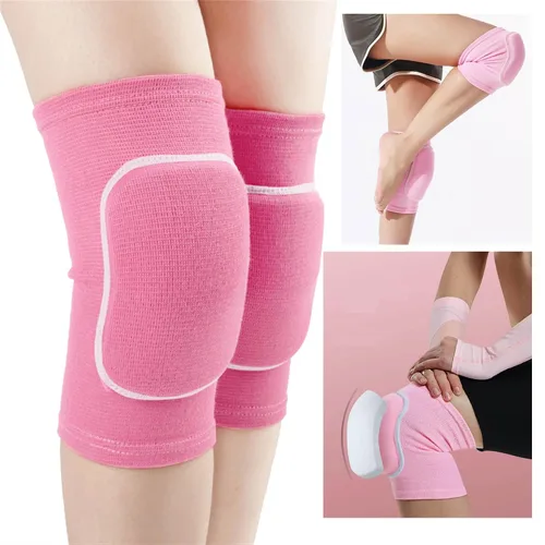 Miniatura 4 de YYaaloa Rodilleras de esponja transpirable flexible y elástica para voleibol, baile, fútbol, yoga, baloncesto y patinaje (M, negro, 1 par)
