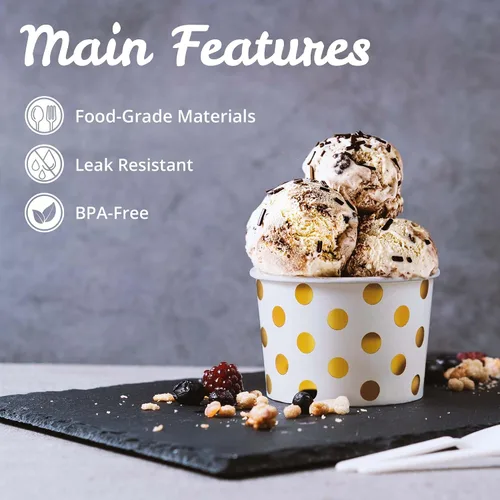 Miniatura 6 de MATICAN Vasos de papel para helado, 100 cuencos desechables de postre de 9 onzas para alimentos calientes o fríos, suministros de fiesta de 9 onzas