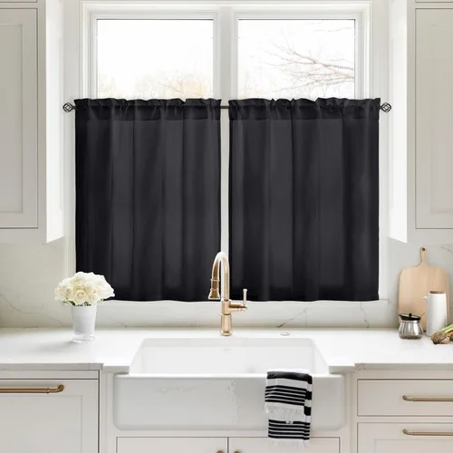 Miniatura 51 de HOMEIDEAS Cortinas Transparentes de Privacidad Blancas No Transparentes, 52 X 45 Pulgadas de Largo 2 Paneles Cortinas Transparentes Filtradoras