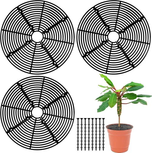 Miniatura 10 de Sawysine 3 piezas de cubierta para macetas de plantas de rejilla de macetas de animales con cubierta central de flores protectores de suelo