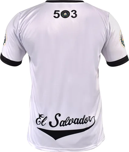 Miniatura 3 de Fury Camiseta de fútbol El Salvador - Camisa unisex blanca y negra para todos los salvadoreños