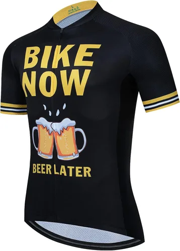 Bicicleta de manga corta para hombre, traje de ciclismo MTB transpirable de secado rápido, color negro, manga corta, Negro