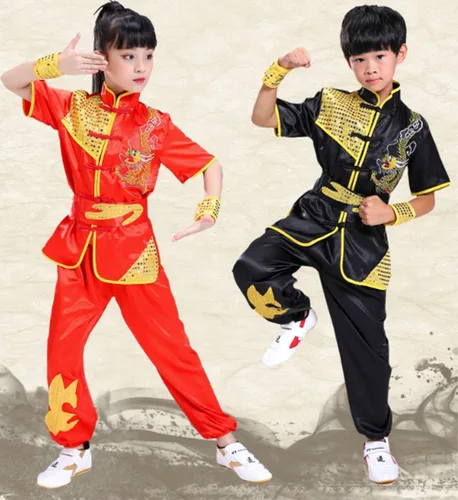 Miniatura 4 de Conjunto de uniforme chino de Kung Fu Maestro Tai Chi Dragón Chino para niños y niñas