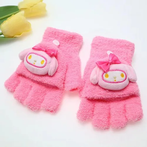 Miniatura 4 de Xipofaie Guantes de invierno sin dedos para mujer, guantes de invierno kawaii, lindos guantes convertibles para clima frío