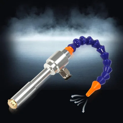 Miniatura 5 de Pistola de refrigeración de aire frío, 5.118 in Mini aleación de aluminio Vortex aire frío seco pistola de refrigeración con tubo flexible