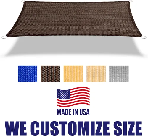Miniatura 2 de Toldo rectangular de 15 x 19 pies, pantalla de tela de refugio con 95% de bloqueo UV, para patio al aire libre, de grado comercial resistente Marrón