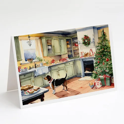 Miniatura 162 de Caroline's Treasures DAC3884GCA7P Paquete de 8 tarjetas en blanco de Navidad con galletas de husky siberiano Tarjetas de felicitación con sobres