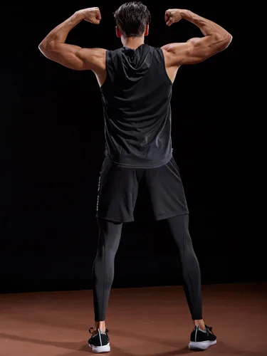 Miniatura 2 de Neleus - Camiseta sin mangas deportiva Dry Fit para correr con capucha