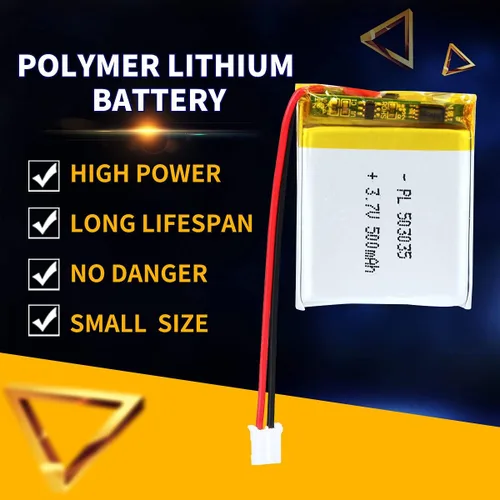 Miniatura 5 de Batería Lipo Recargable de 3.7V 500mAh de Polímero de Litio con Conector JST de 2.0mm PH