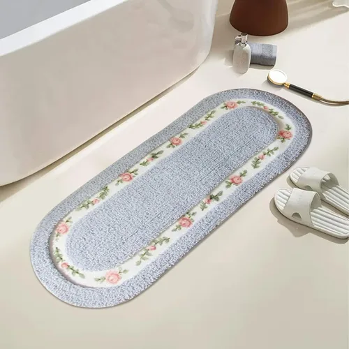 Miniatura 2 de Abreeze Alfombra rosa para sala de estar y dormitorio, antideslizante, ultrasuave, lavable y absorbente, 17.71x49.21 pulgadas, color azul