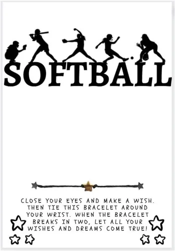 Miniatura 37 de Softball Wish Bracelet, Softball Gift, Team Gift, Softball Card, Graduation, Senior Year, Sports Team Party Favor Gift, Team Wish Gift