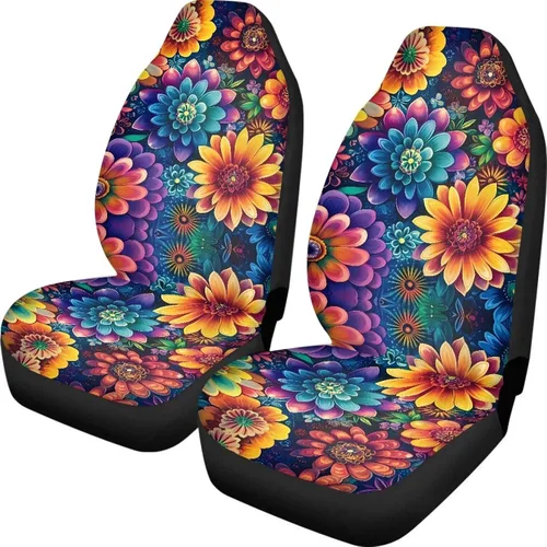 Miniatura 31 de INSTANTARTS Fundas de asiento de coche con diseño de dalia estética, solo para asientos delanteros, protector de asiento de vehículo, 2 unids/set