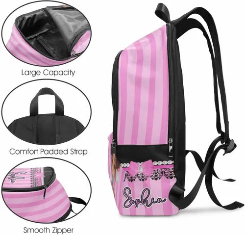 Miniatura 61 de Texto personalizado Elefante desgaste gafas mochila mochila mochila casual Daypack bolsa para mamá niñas, color86-4, Mochilas Daypack