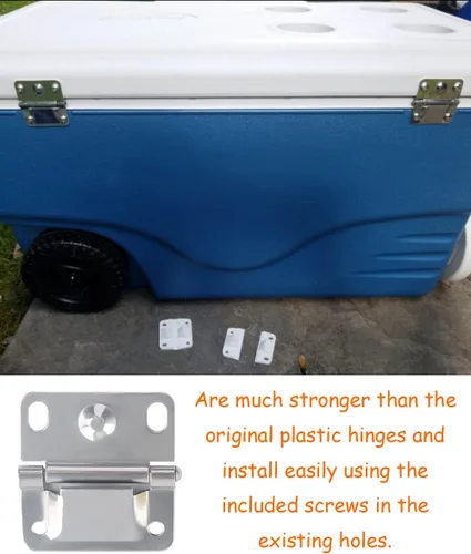 Miniatura 8 de Coleman - Bisagras de repuesto para enfriador de hieleras Coleman 5253 6262 6270 5250 5286b para bisagras Coleman Ice Chest Coolers - 2