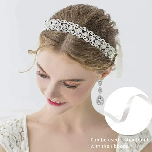 Miniatura 3 de Paxuan Gargantilla de boda con diamantes de imitación para mujer, collar y aretes, pulsera, cristal