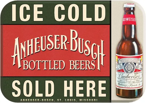 Desperate Enterprises Budweiser Ice Cold Bottles Logo Magnet – Imanes divertidos para oficina, hogar y escuela – Fabricado en los Estados Unidos
