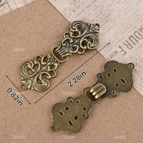 Miniatura 2 de AUEAR, Clips para suéter con diseño de flores y chal, cierre de capa, broche vintage, ganchos y ojos, clip retro Bronce