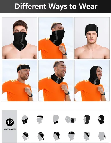 Miniatura 3 de SATINIOR 8 piezas de polaina reflectante para el cuello para hombre, pasamontañas de ciclismo, máscara facial, bandana para el sol para hombre