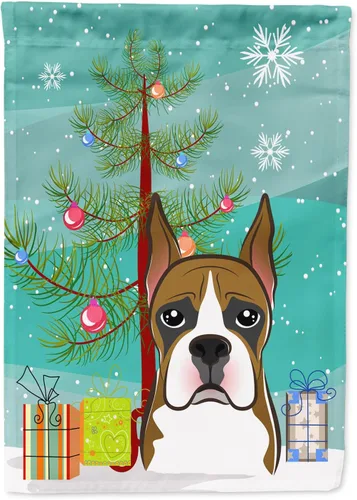 Miniatura 53 de Caroline's Treasures BB1622CHF - Bandera de casa Shih Tzu con árbol de Navidad y gris plateado para porche, grande, para colgar en la pared