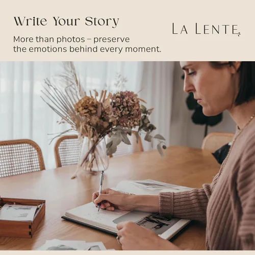 Miniatura 8 de La Lente - Álbum de recortes premium – Álbum de fotos con espacio para escribir – 100 páginas para múltiples tamaños 4x6, 5x7, 6x8, 8x10 – Capacidad