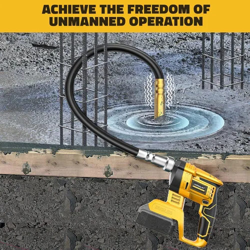 Miniatura 5 de LIVOWALNY Herramienta vibradora de hormigón de mano compatible con batería Dewalt de 20 V (solo herramienta), vibrador eléctrico inalámbrico