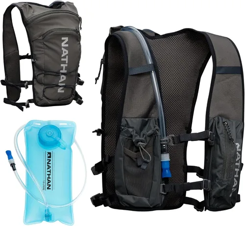 Miniatura 15 de Nathan QuickStart - Chaleco de hidratación con vejiga o frascos, bolsillos de almacenamiento, tela transpirable que absorbe la humedad, correas