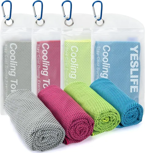 YESLIFE Paquete de 4 toallas refrescantes de 40 x 12 pulgadas, toallas de gimnasio para hombres y mujeres, toallas de entrenamiento suaves y Azul