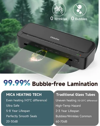 Miniatura 3 de Máquina Laminadora OidoZac, Tecnología Antiatasco de 11 en 1 con 36 Hojas Laminadoras, Laminadora Térmica de 9 Pulgadas A4, Máquina Laminadora A4