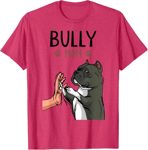 Miniatura 33 de American Bully Mom Cute Dog Mama Camiseta divertida para mujer, Blanco, S
