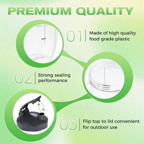 Miniatura 18 de Vasos de licuadora de repuesto para licuadora Nutribullet de 18 onzas con tapa, compatible con Nutribullet 600 W 900 W licuadora exprimidor