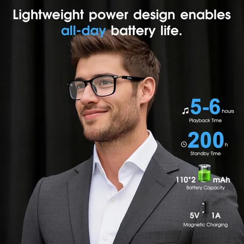 Miniatura 8 de Lentes inteligentes Al 2026 para hombres y mujeres, lentes de traducción Bluetooth con 164 idiomas, lente de cambio de color, música y llamadas