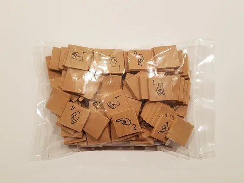Miniatura 2 de Azulejos de juego de lenguaje de señas americano Alfabeto ASL, azulejos de letras de madera - ¡Aprende ASL mientras te diviertes!