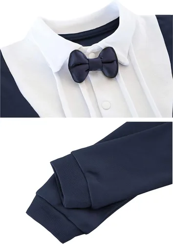 Miniatura 4 de Lilax Traje de esmoquin con estilo navideño para bebé niño con pajarita