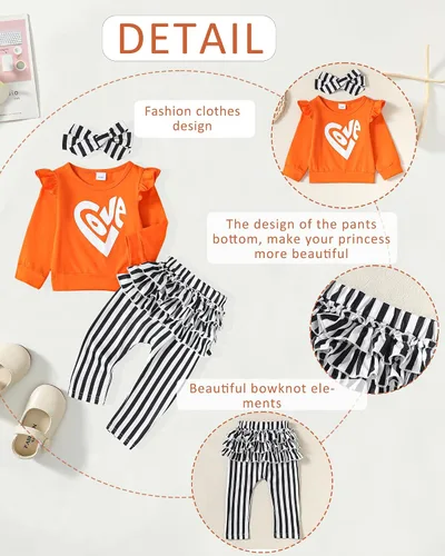 Miniatura 4 de NZRVAWS Ropa para bebé niña pequeña, conjunto de pantalones de mezclilla rasgados con volantes florales de leopardo para niña 0-4T