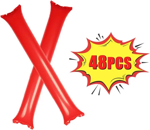 Miniatura 2 de 48 unidades de palitos de trueno para animar gruesos Bam Bam Cheerleading Noise Makers Globos para eventos deportivos, baile, baloncesto, fútbol