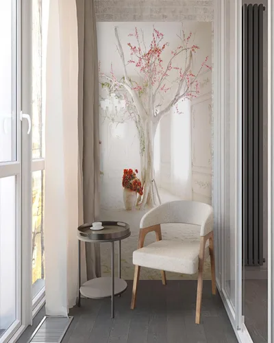 Miniatura 4 de FLFK Adhesivo Mural para Puerta - Flores, Desengrásalo y Pega, Tamaño Combinado 30.3"x78.7", Dividido en 2 Piezas