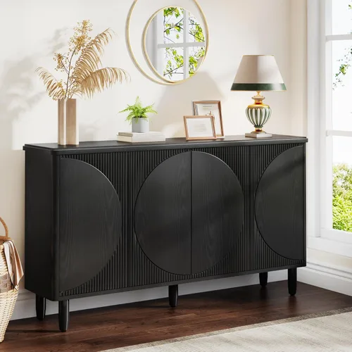 Miniatura 3 de Tribesigns Aparador de buffet con almacenamiento, armario de almacenamiento moderno, mesa de buffet con puertas para sala de estar, cocina, comedor