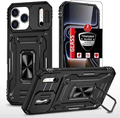 Miniatura 17 de Funda para iPhone 12 Pro Max con 2 protectores de pantalla, cubierta deslizante integrada para cámara para 12Pro Max, funda para teléfono