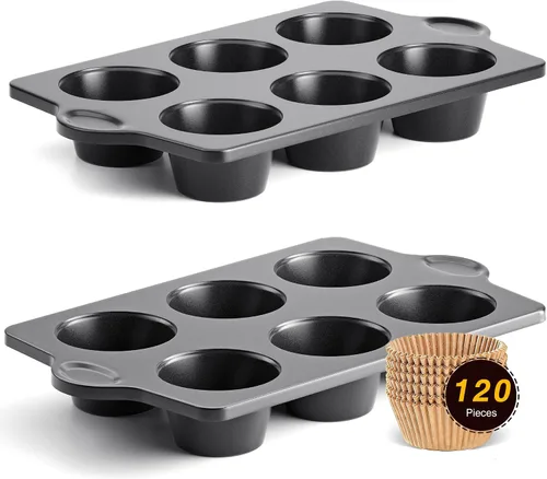 Miniatura 15 de HONGBAKE Mini molde para magdalenas de 48 tazas, molde pequeño para magdalenas, molde antiadherente prémium para hornear tarta de queso, apto